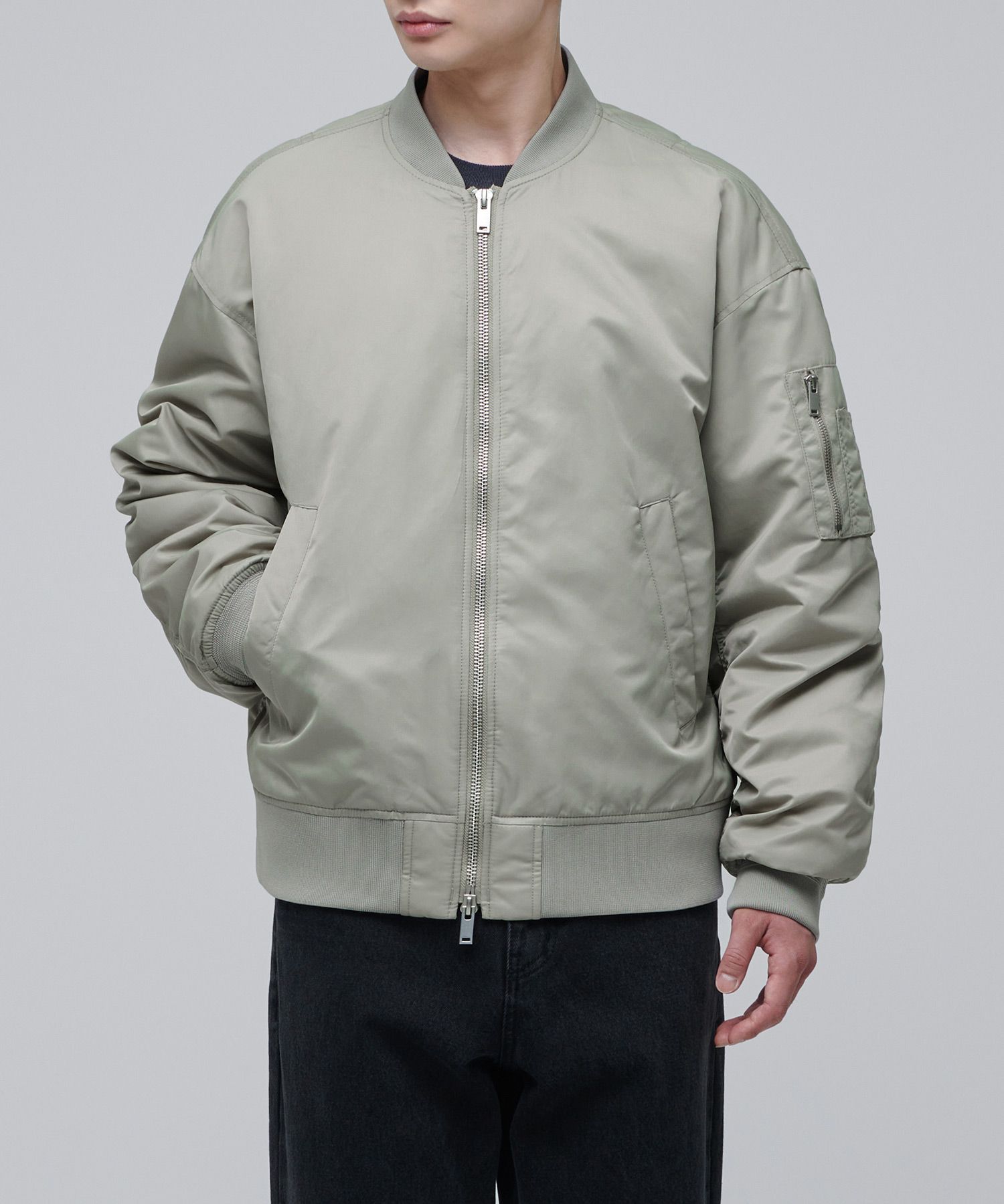 ブルゾン MUSINSA STANDARD Oversized collarless MA1 bomber jacket blac MUSINSA | MUSINSA STANDARD OVERSIZED MA-1 BOMBER JACKET_BLACK