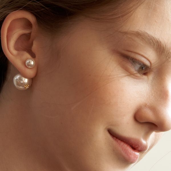 【TATIANA】Double Pearl Earrings_EC1762〜ダブルパールピアス TATIANA】Double Pearl Earrings_EC1762〜ダブルパールピアス