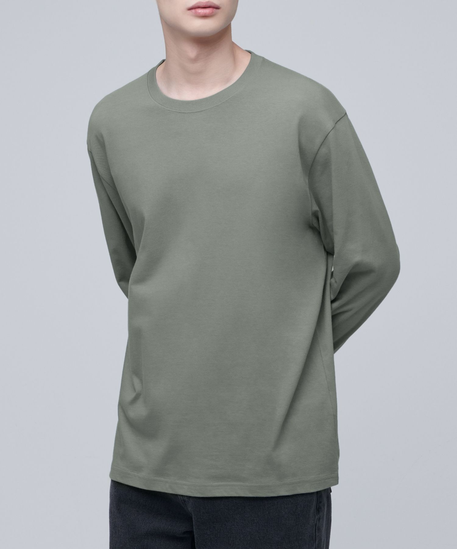 Tシャツ・カットソー *MUSINSA STANDARD* Basic long sleeve t-shirt pistachio MITS0 MUSINSA | MUSINSA STANDARD Basic Long Sleeve T-Shirt [Khaki