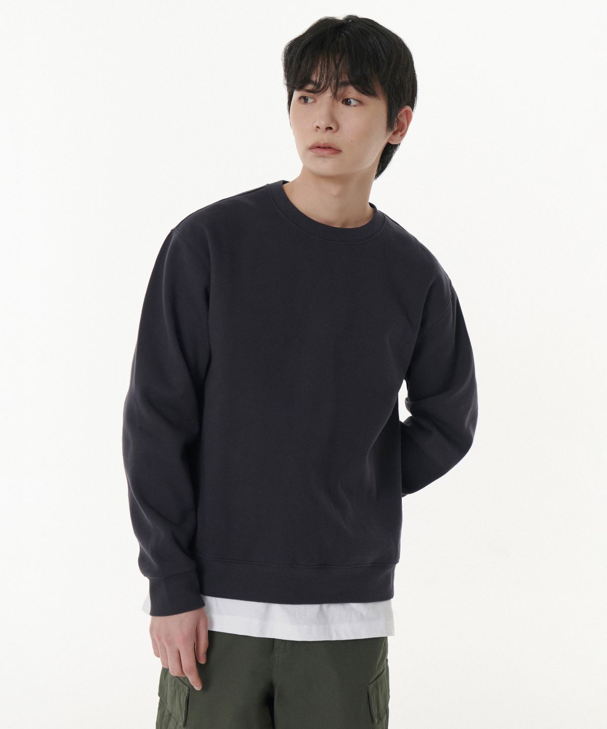무신사 스탠다드(MUSINSA STANDARD) 기모 스웨트셔츠 [다크 그레이]