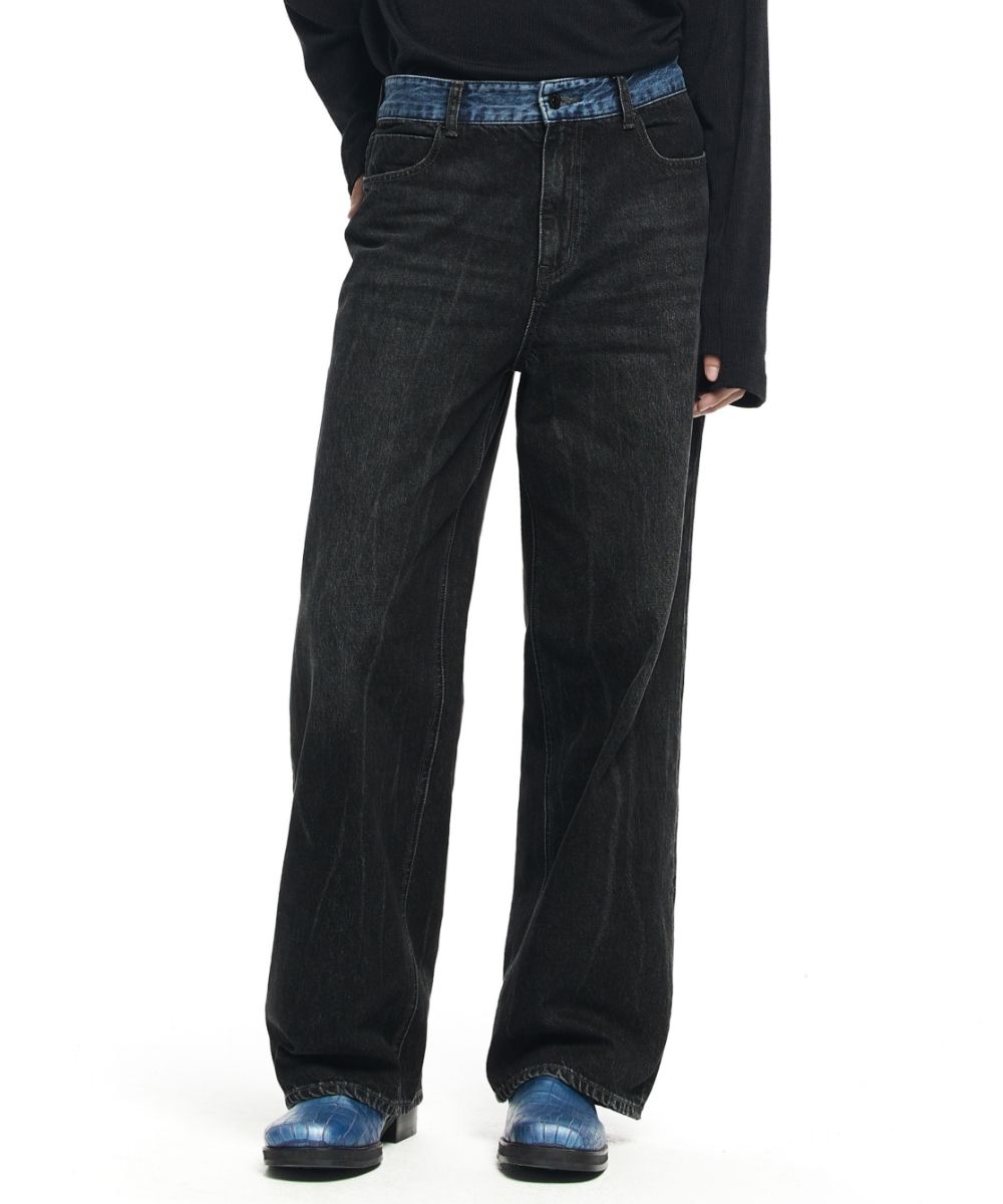 【MAISON MINED】22FW★ WAIST GAP CRACK LAZER WIDE DENIM PT MUSINSA | MAISON MINED WAIST GAP CRACK LAZER WIDE DENIM