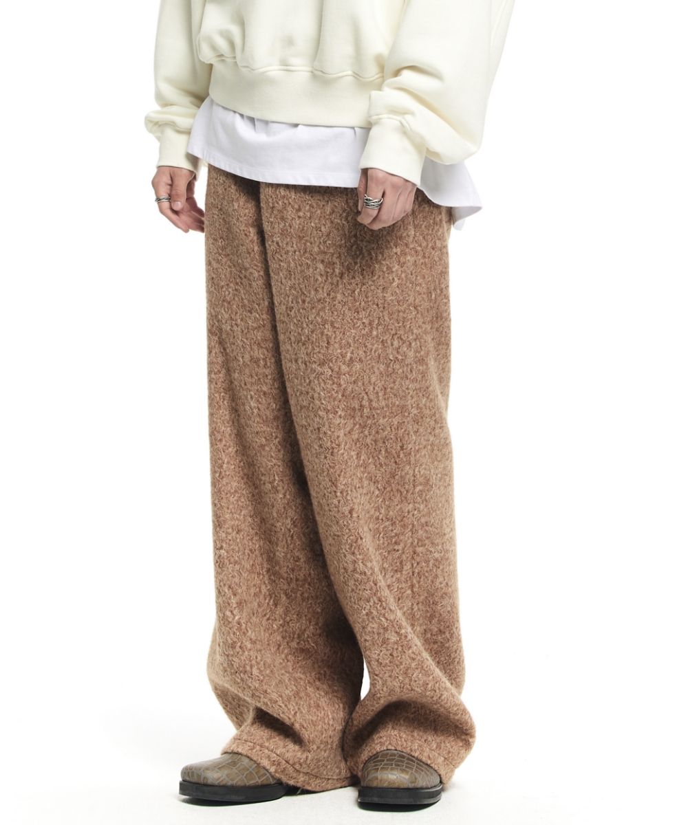 【MAISON MINED】22FW★ HAIRY TEDDY STRING WARM PANTS 메종미네드 CLEARANCE - HAIRY TEDDY STRING WARM PANTS BROWN