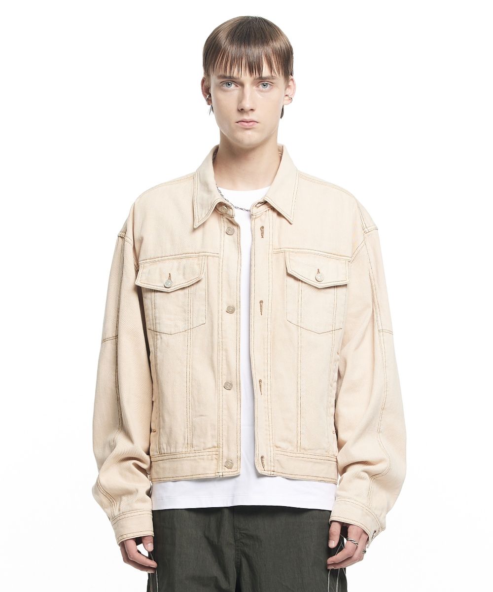 【MAISON MINED】22FW★ SAND APRICOT DYEING DENIM JACKET MUSINSA | MAISON MINED SAND APRICOT DYEING DENIM JACKET