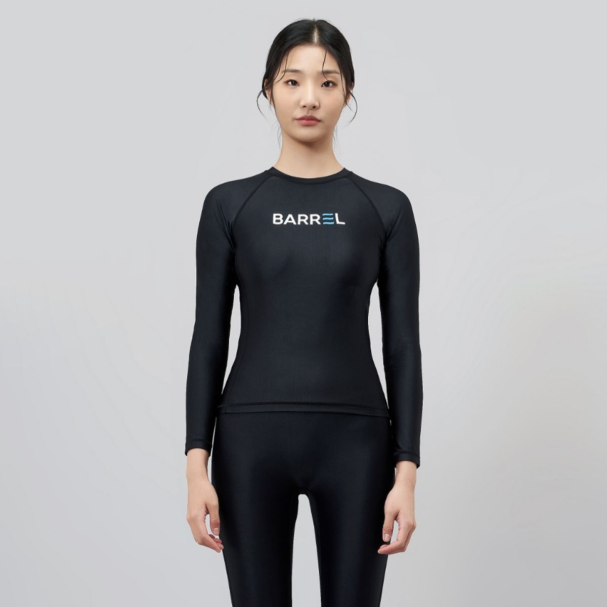 배럴(BARREL) 우먼 스웰업 래쉬가드 블랙 (BI2WWRG26BLK)