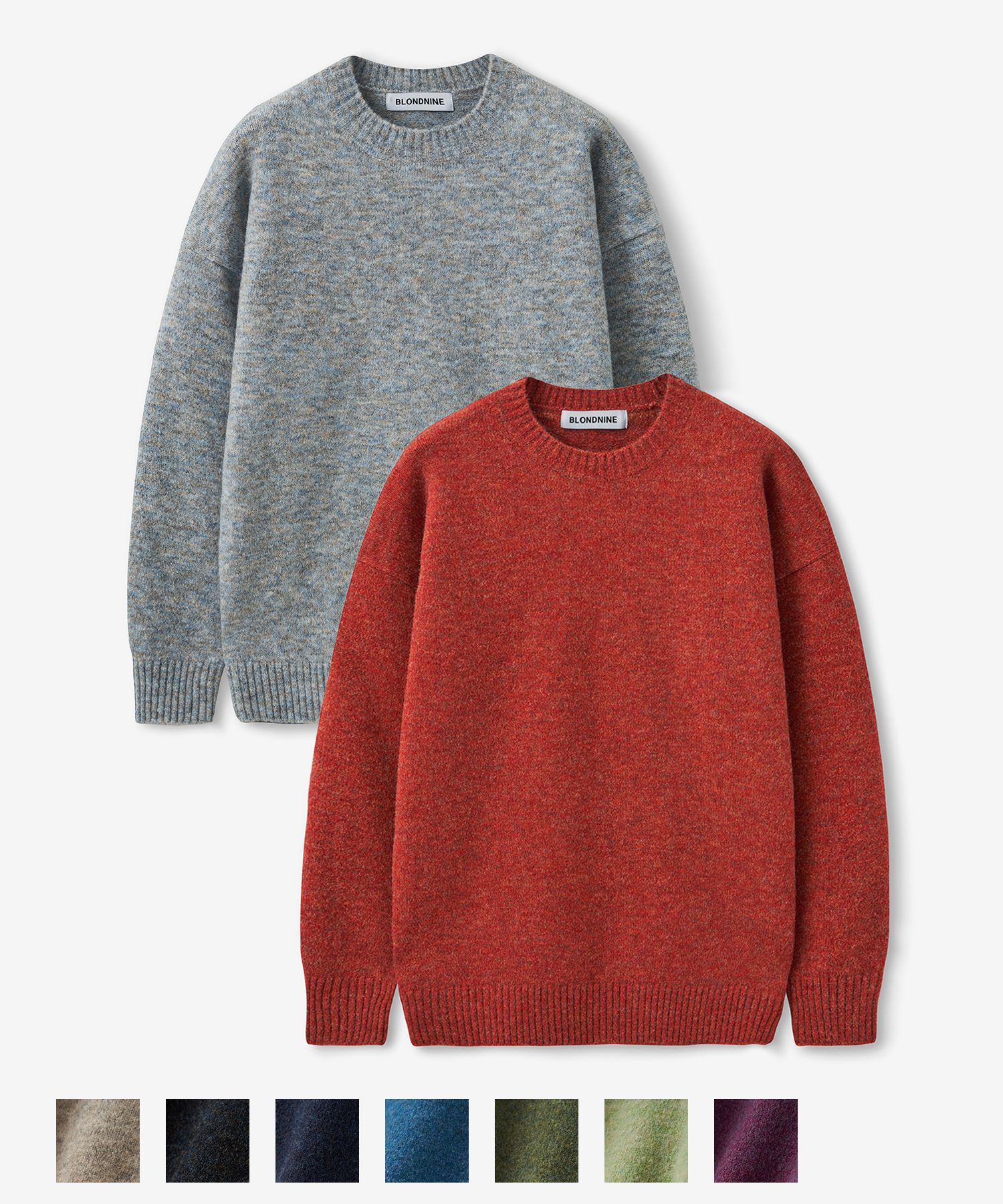 MUSINSA | BLOND9 Wool Boucle Knitted Round Knit Sweater ( 9