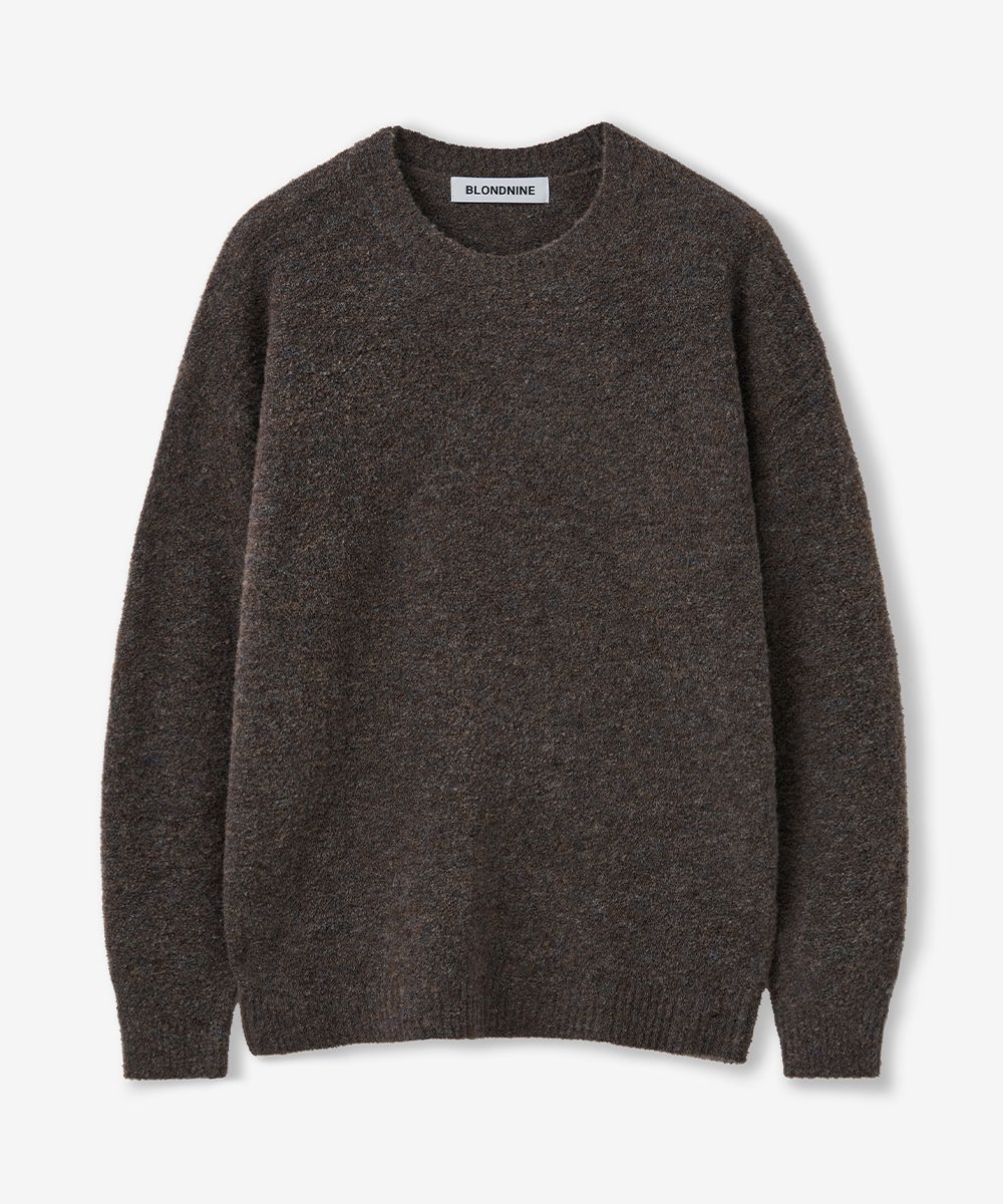 ★22-23FW★KNITTED★Boucle Round Knit Shop Olive Boucle Knit Button Up Cardigan Online in United
