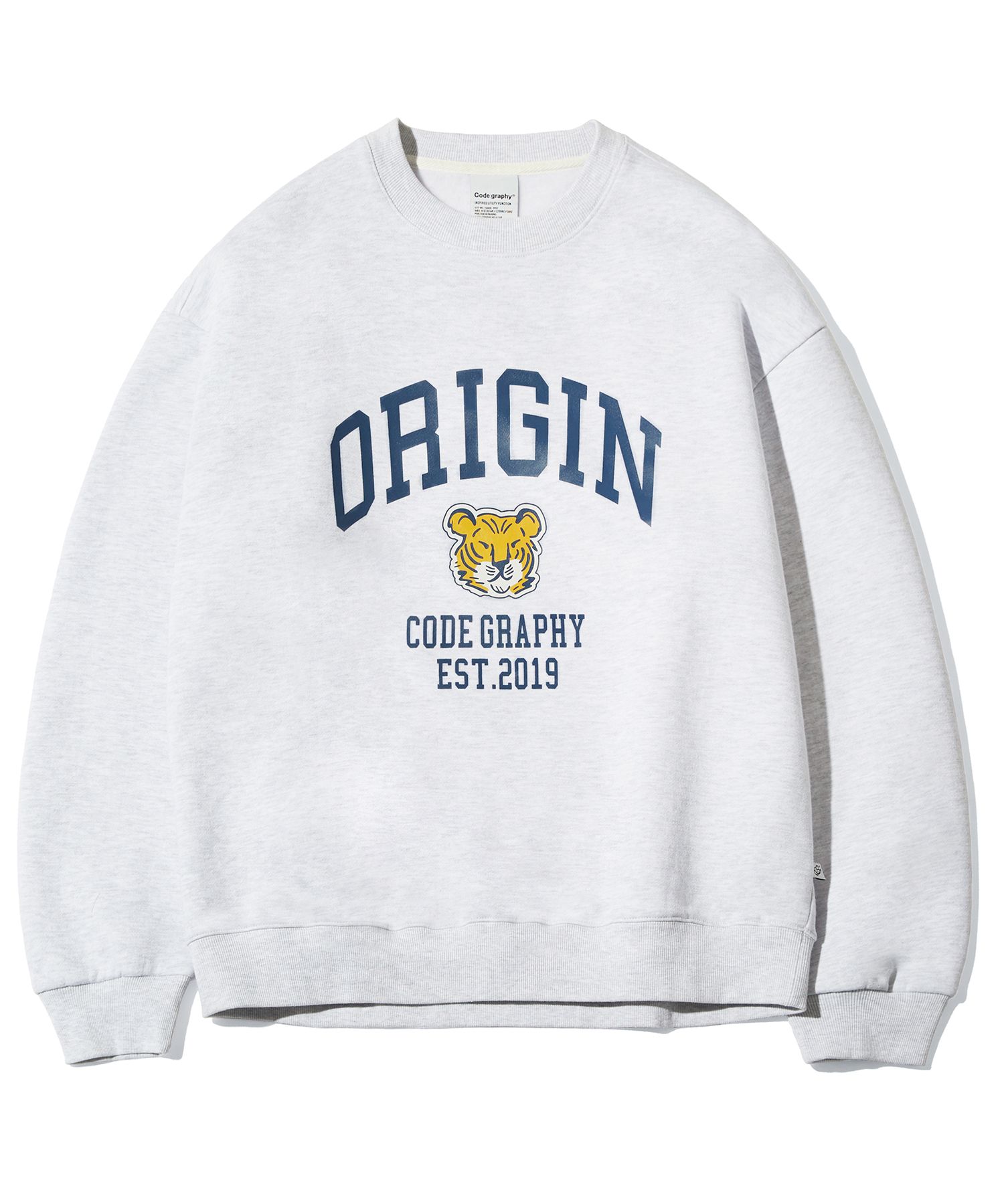 MUSINSA | Codegraphy CGP Origin Tiger Logo Hoodie_Melange Gray