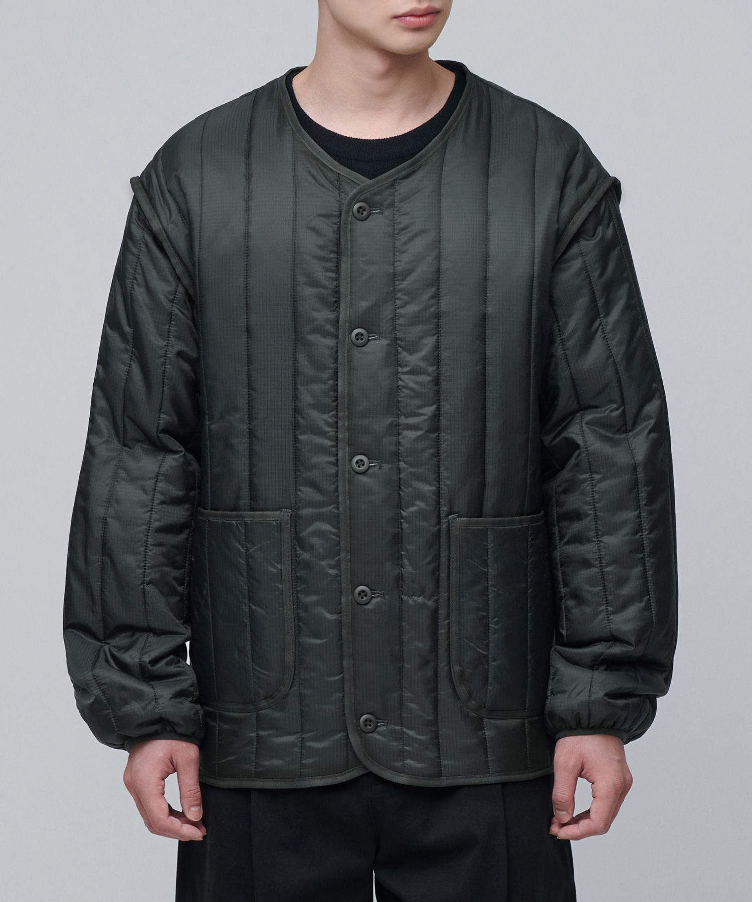 ダウンジャケット MUSINSA STANDARD Vertical Quilted Military Liner Jacket Brow MUSINSA | MUSINSA STANDARD Vertical Quilted Military Liner
