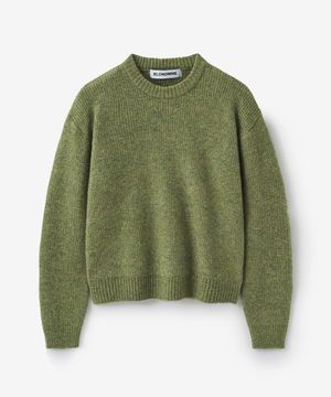 울 블랜디드 리브 니트_그린