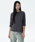 우먼즈 릴렉스드 크루 넥 긴소매 티셔츠 [다크 그레이]