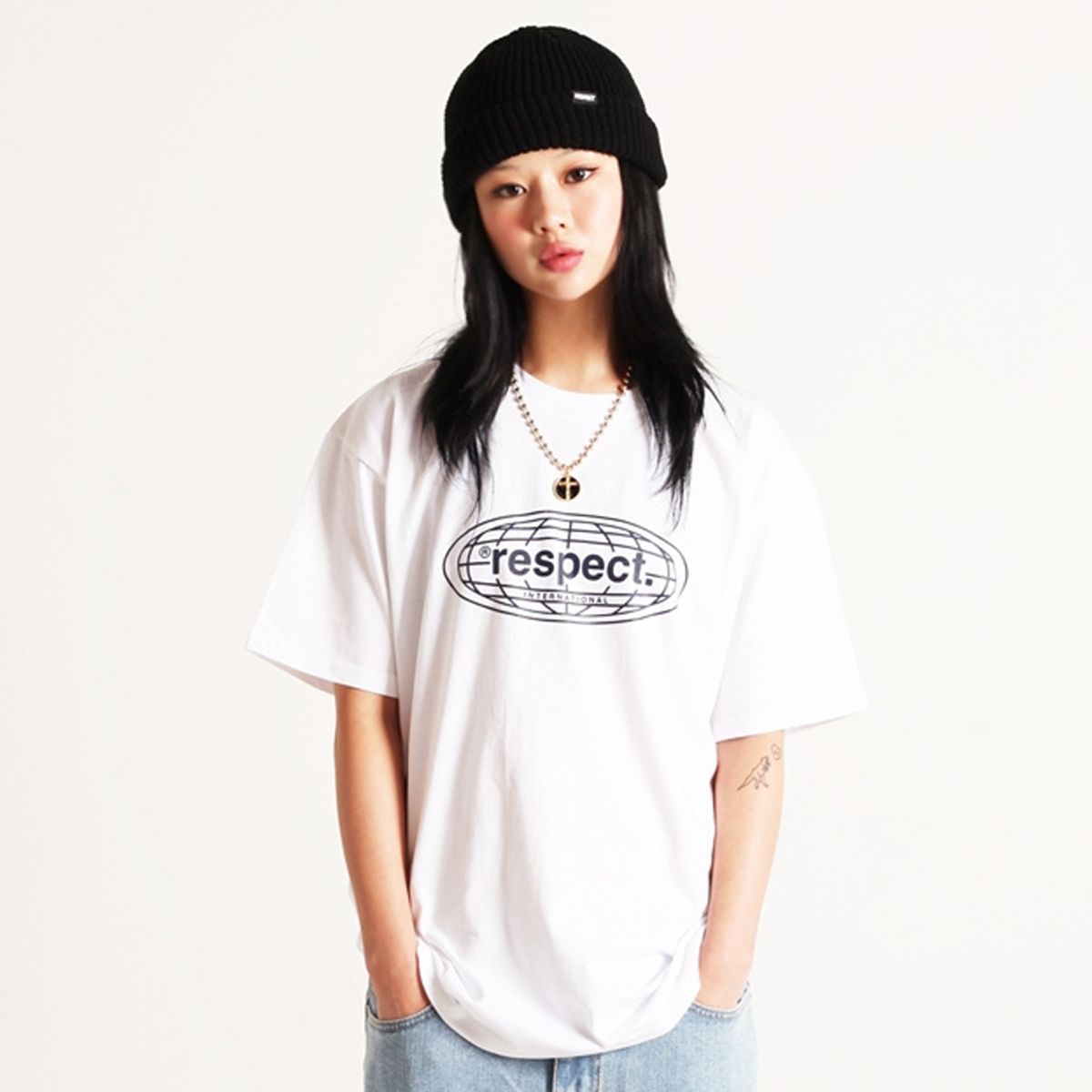 리스펙트(RESPECT) front logo tee (white)