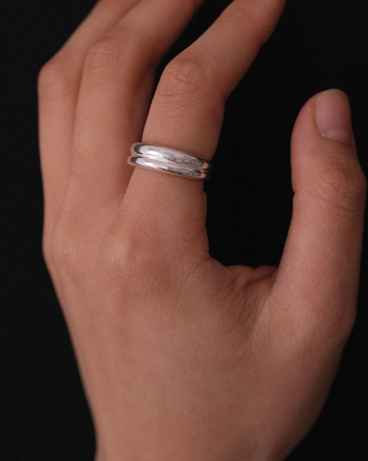 어나더레이어(ANOTHERLAYER) Double Loop Ring (silver925) (2color)