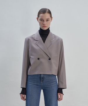 Signature Mood Crop Blazer (Oatmeal)