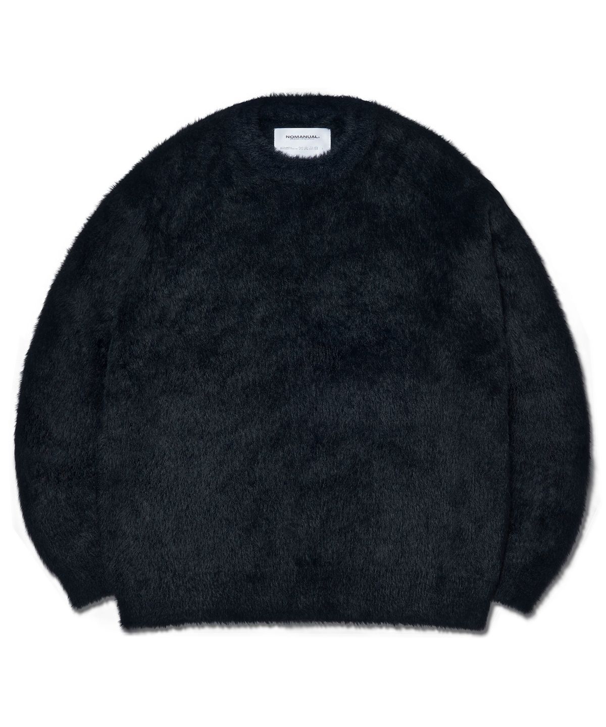 노매뉴얼(NOMANUAL) CROPPED HAIRY KNIT - BLACK