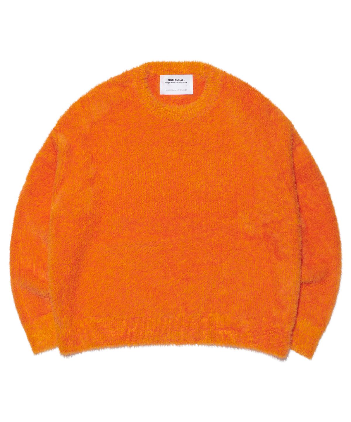 노매뉴얼(NOMANUAL) CROPPED HAIRY KNIT - ORANGE