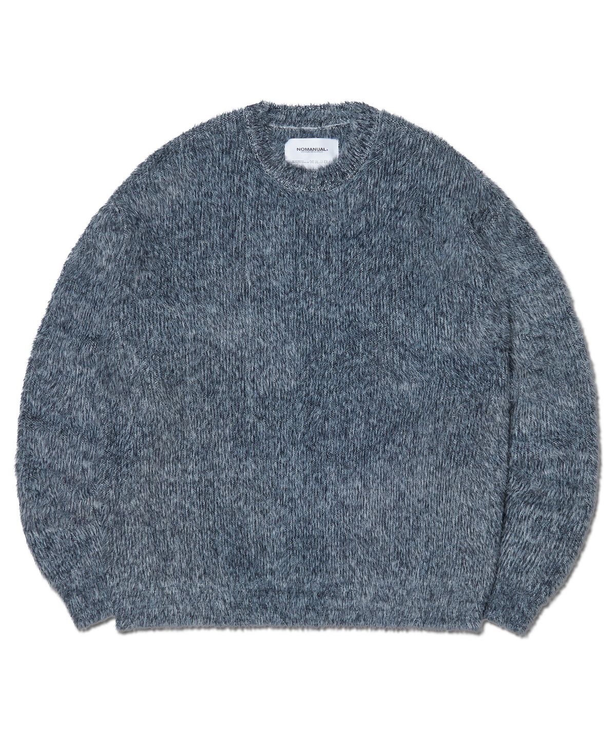 노매뉴얼(NOMANUAL) CROPPED HAIRY KNIT - MELANGE