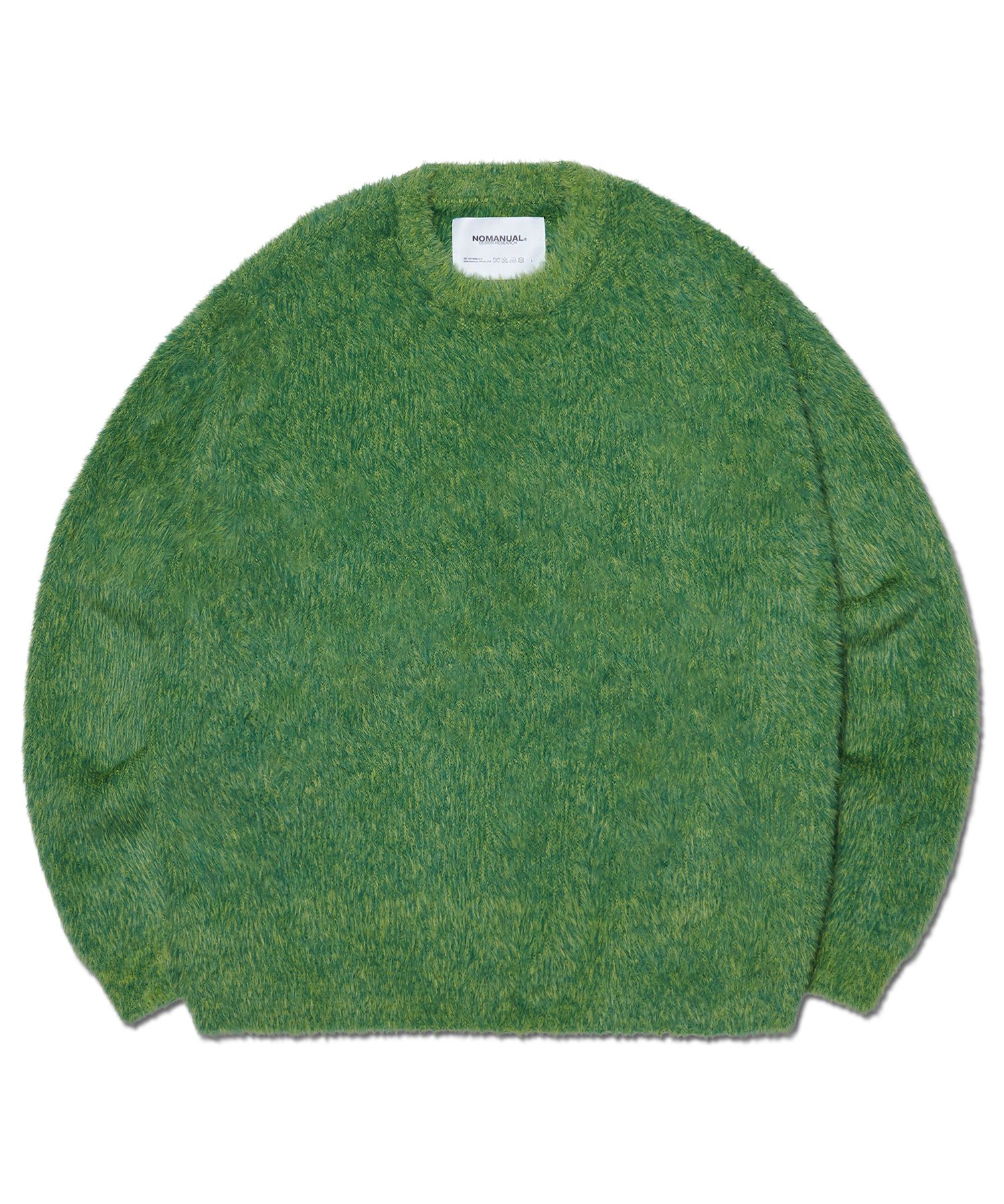ニット・セーター NOMANUAL CROPPED HAIRY KNIT SA169 MUSINSA | NOMANUAL CROPPED HAIRY KNIT - GRASS GREEN