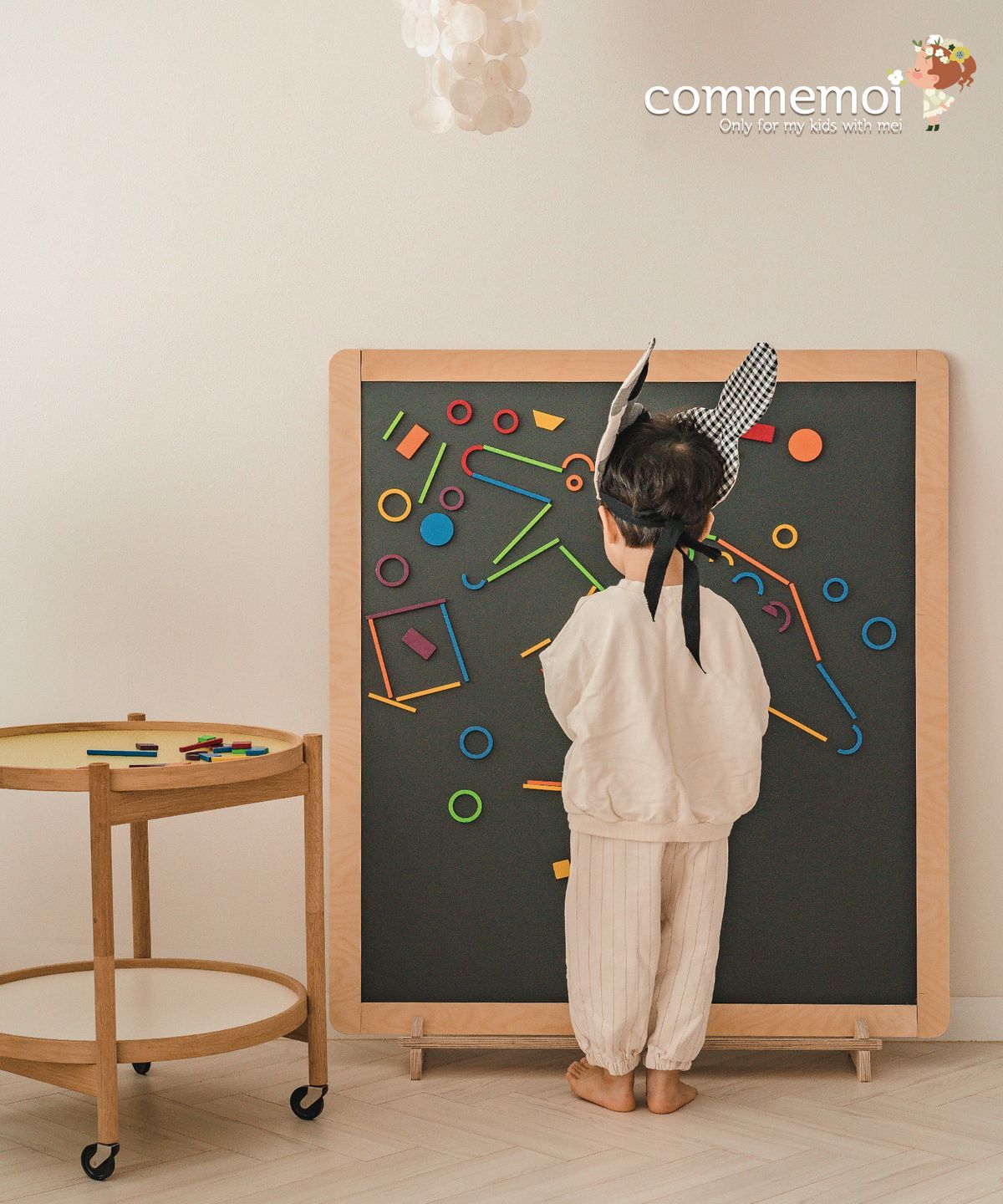 꼬메모이(COMMEMOI) 로이 더블 양면보드 내츄럴 그란데 스탠딩꼬모랙 세트