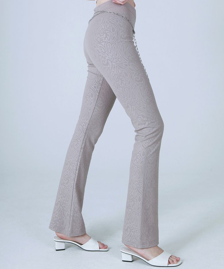 PAISLEY BELL BOTTOM PANTS [BEIGE]