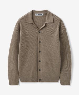 골지 카라 가디건_모카