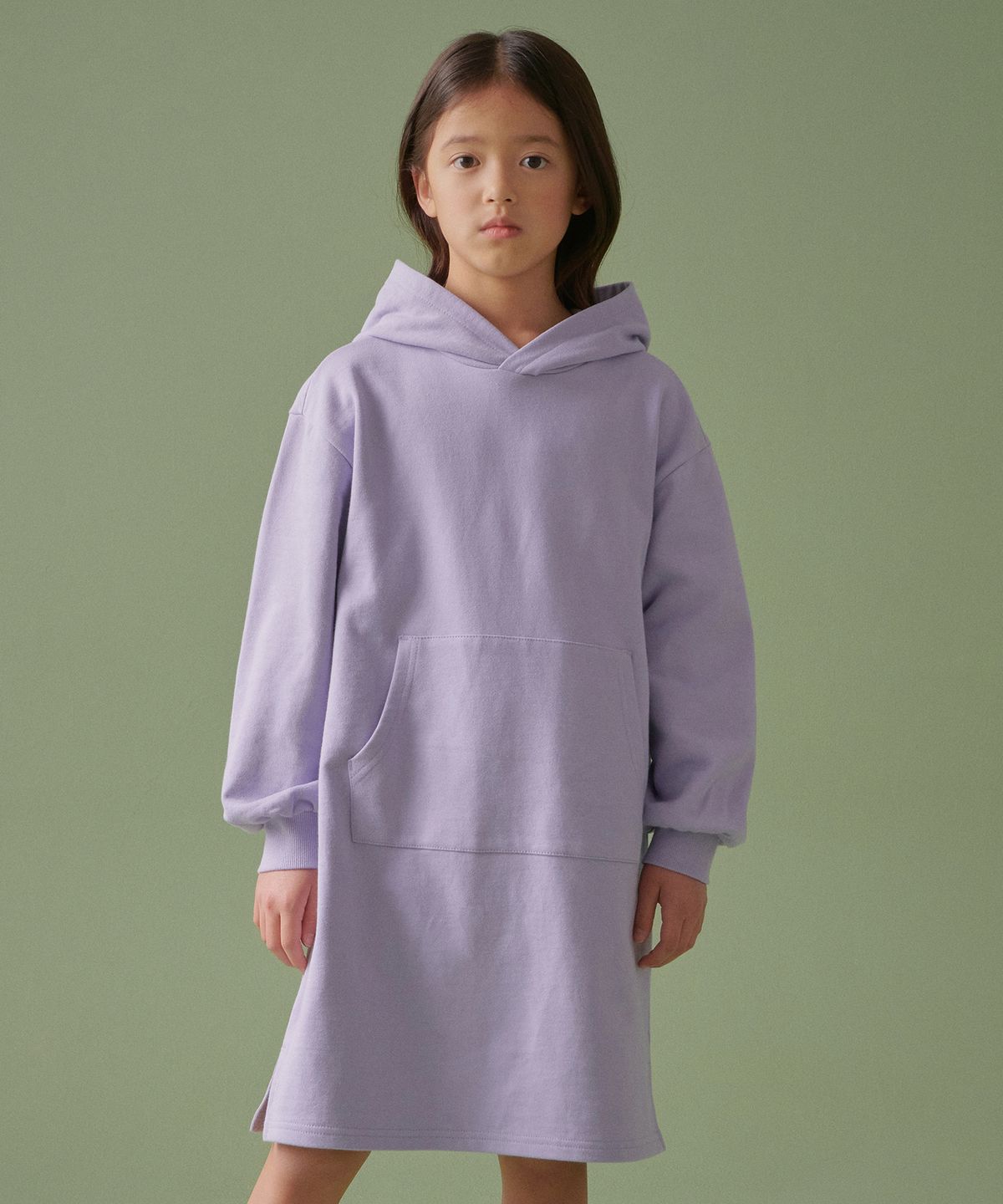 무신사 스탠다드 키즈(MUSINSA STANDARD KIDS) 후디드 스웨트 드레스  [라벤더]