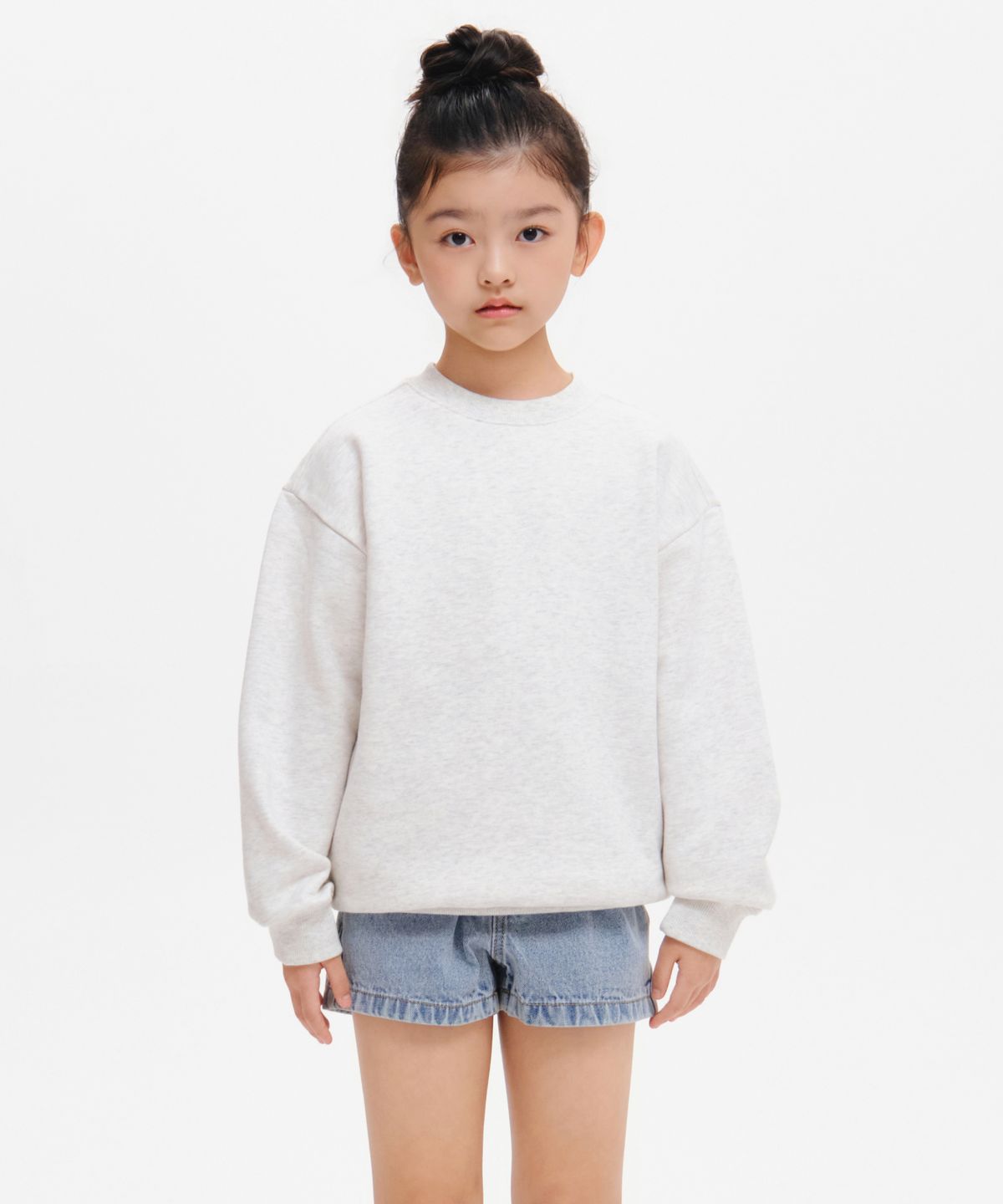 무신사 스탠다드 키즈(MUSINSA STANDARD KIDS) 기모 오버사이즈 스웨트셔츠 [오트밀]