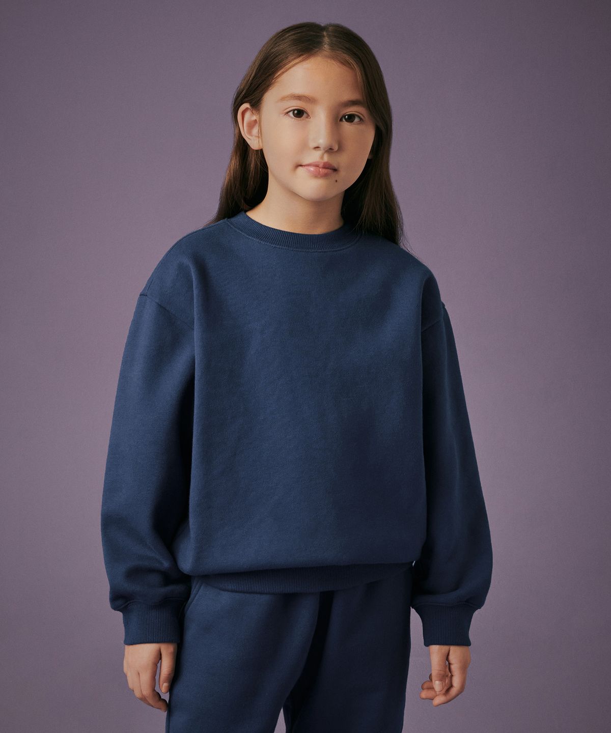 무신사 스탠다드 키즈(MUSINSA STANDARD KIDS) 기모 오버사이즈 스웨트셔츠 [더스티 블루]