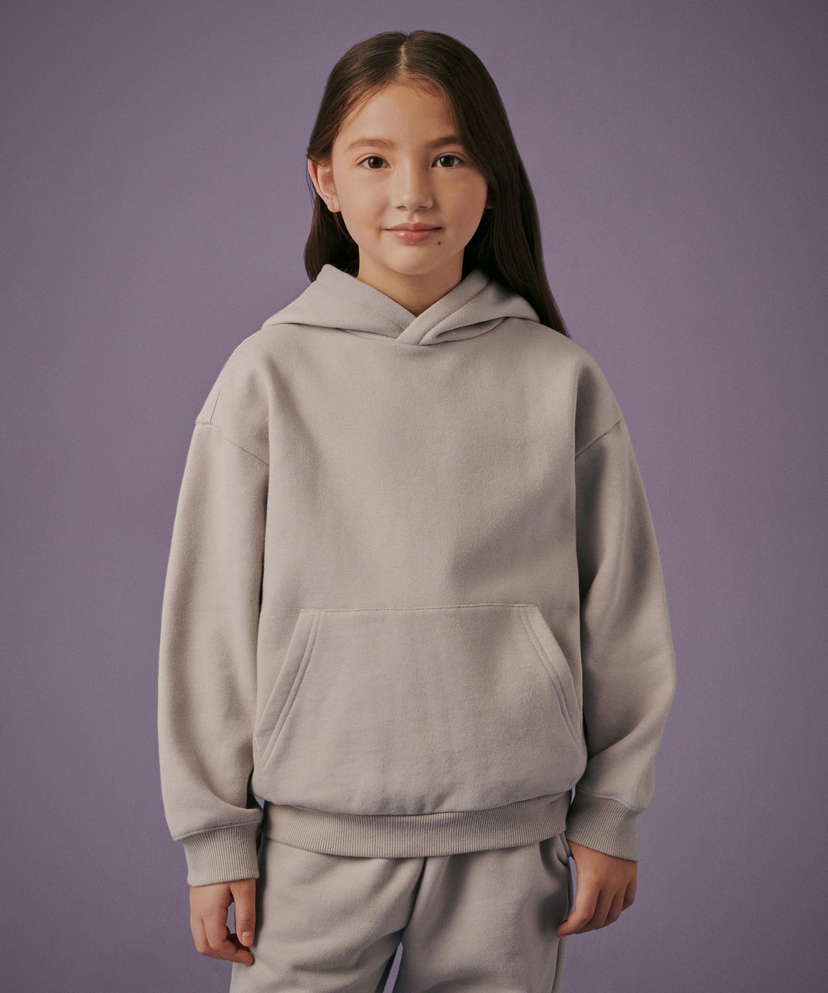 무신사 스탠다드 키즈(MUSINSA STANDARD KIDS) 기모 오버사이즈 후디드 스웨트셔츠 [더스티 베이지]