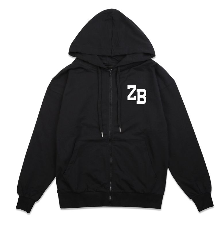 100% 오가닉 코튼 ZB 스몰로고 후드집업(Black)