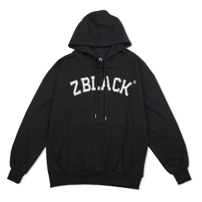 100% 오가닉 코튼 아플리케이형 아치버전 후드(Black)