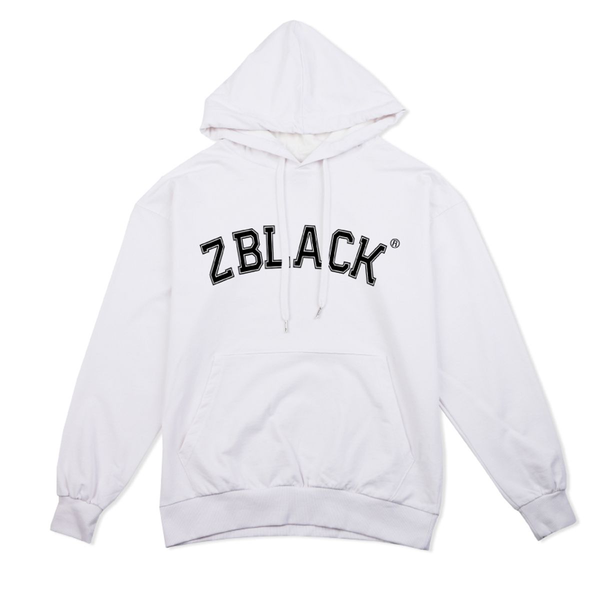 지블랙(ZBLACK) 100% 오가닉 코튼 아플리케이형 아치버전 후드 (White)