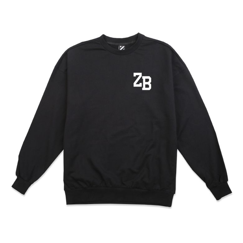 100% 오가닉 코튼 ZB 스몰로고 맨투맨 (Black)