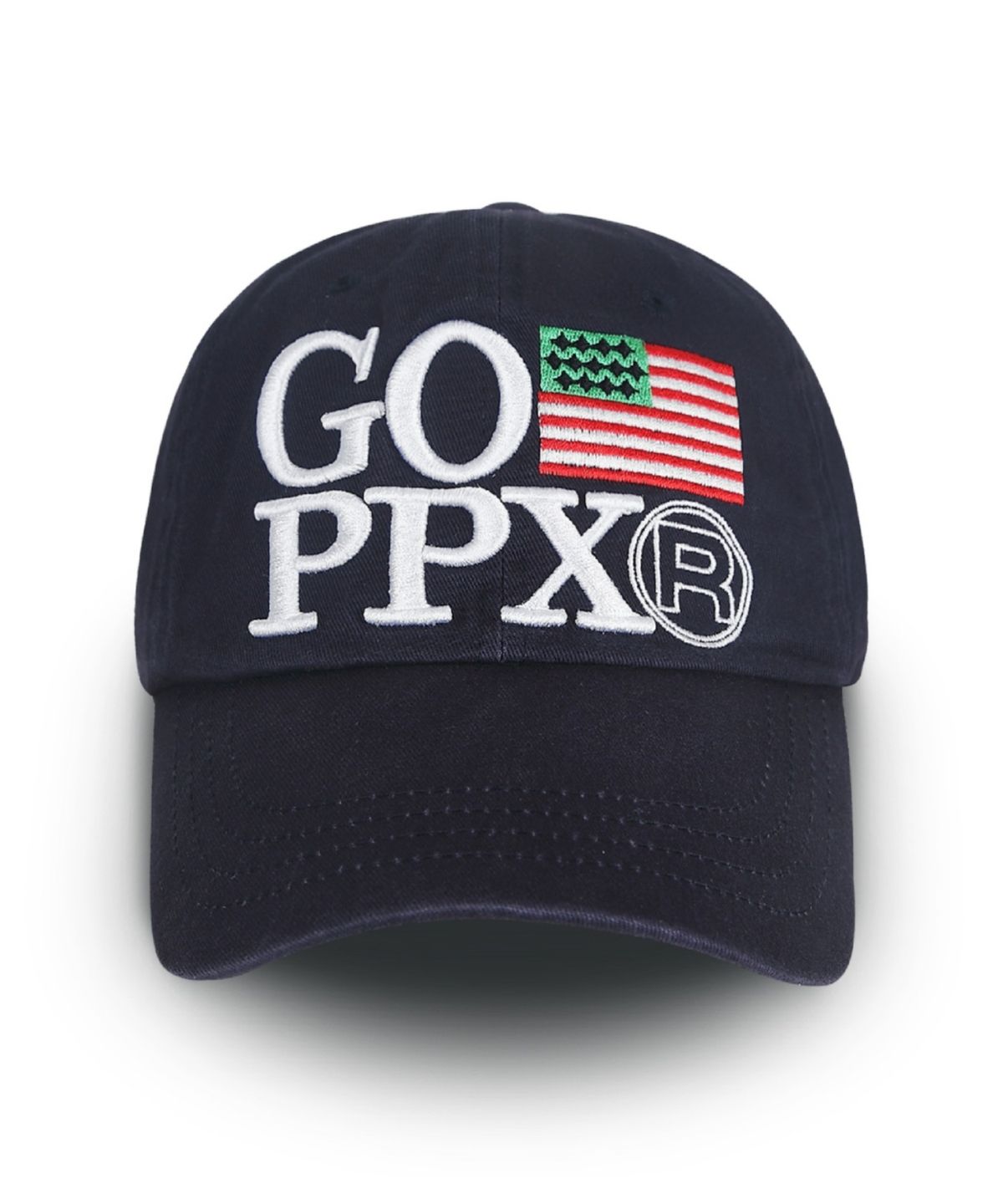그램 아운스 파운드(GRAM OUNCE POUND) US Flag 6-Panel Cap_Washed Navy