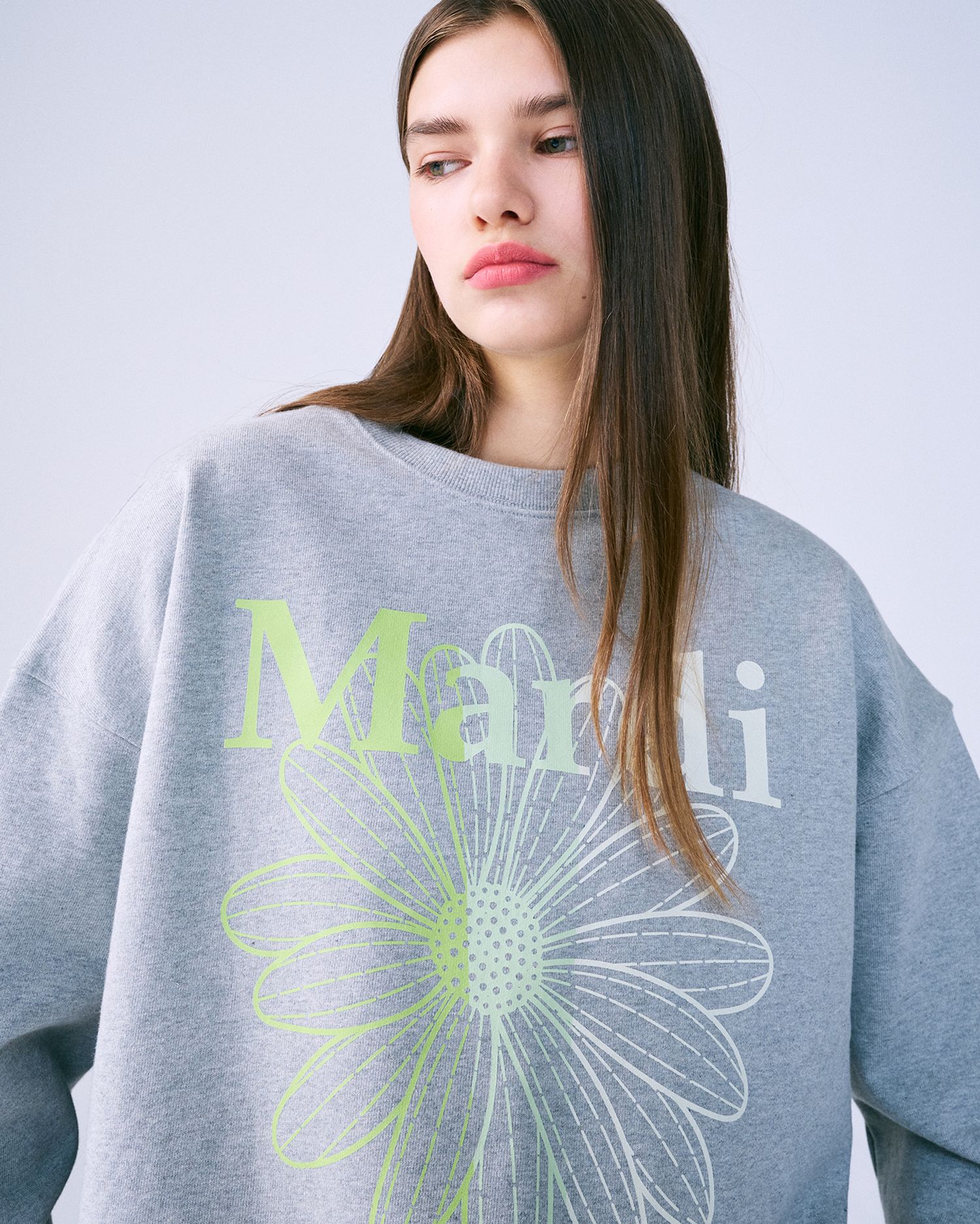 MUSINSA公式 | MARDI MERCREDI SWEATSHIRT FLOWERMARDI_GREY