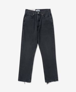 라일리 하이라이즈 스트레이트 크롭 데님 팬츠 - 블랙 / A056E1157EDIT