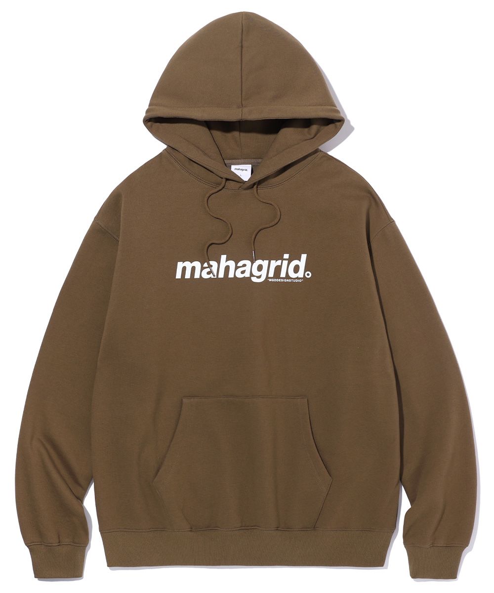 MUSINSA | MAHAGRID BASIC LOGO HOODIE_BROWN