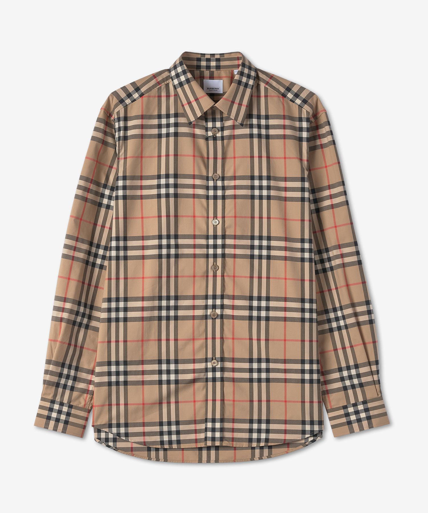 MUSINSA | BURBERRY Check Cotton Poplin Shirt - Archive Beige / 8020863
