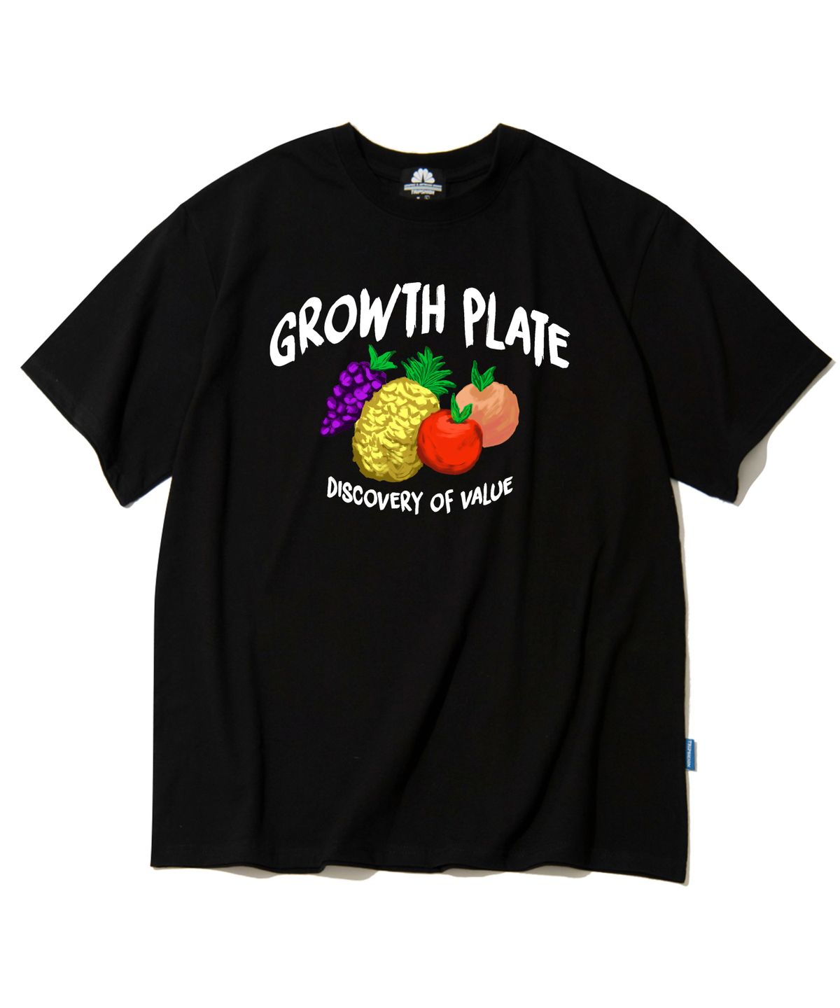 트립션(TRIPSHION) GROWTH PLATE FRUITS GRAPHIC 티셔츠 - 블랙