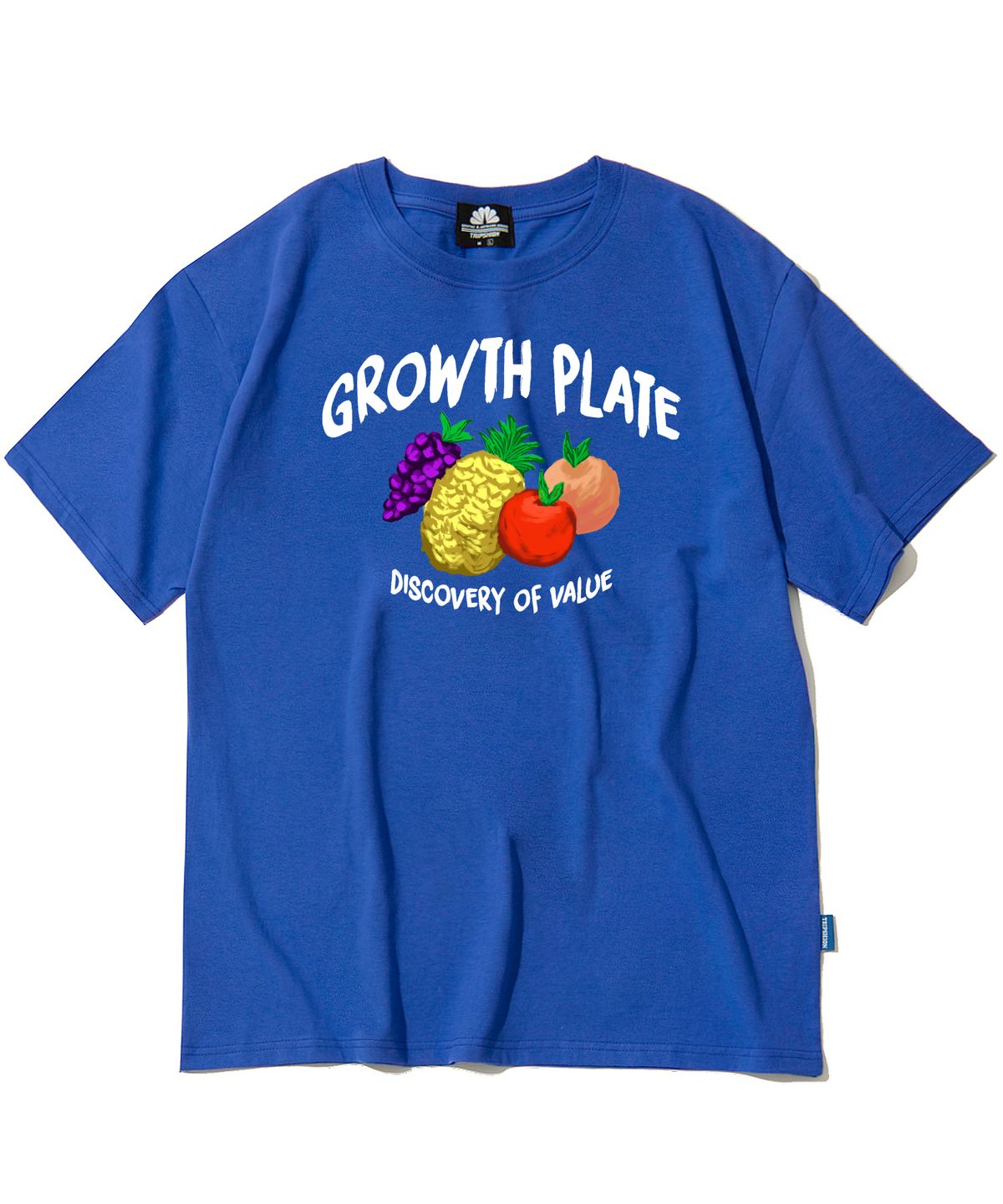 트립션(TRIPSHION) GROWTH PLATE FRUITS GRAPHIC 티셔츠 - 블루