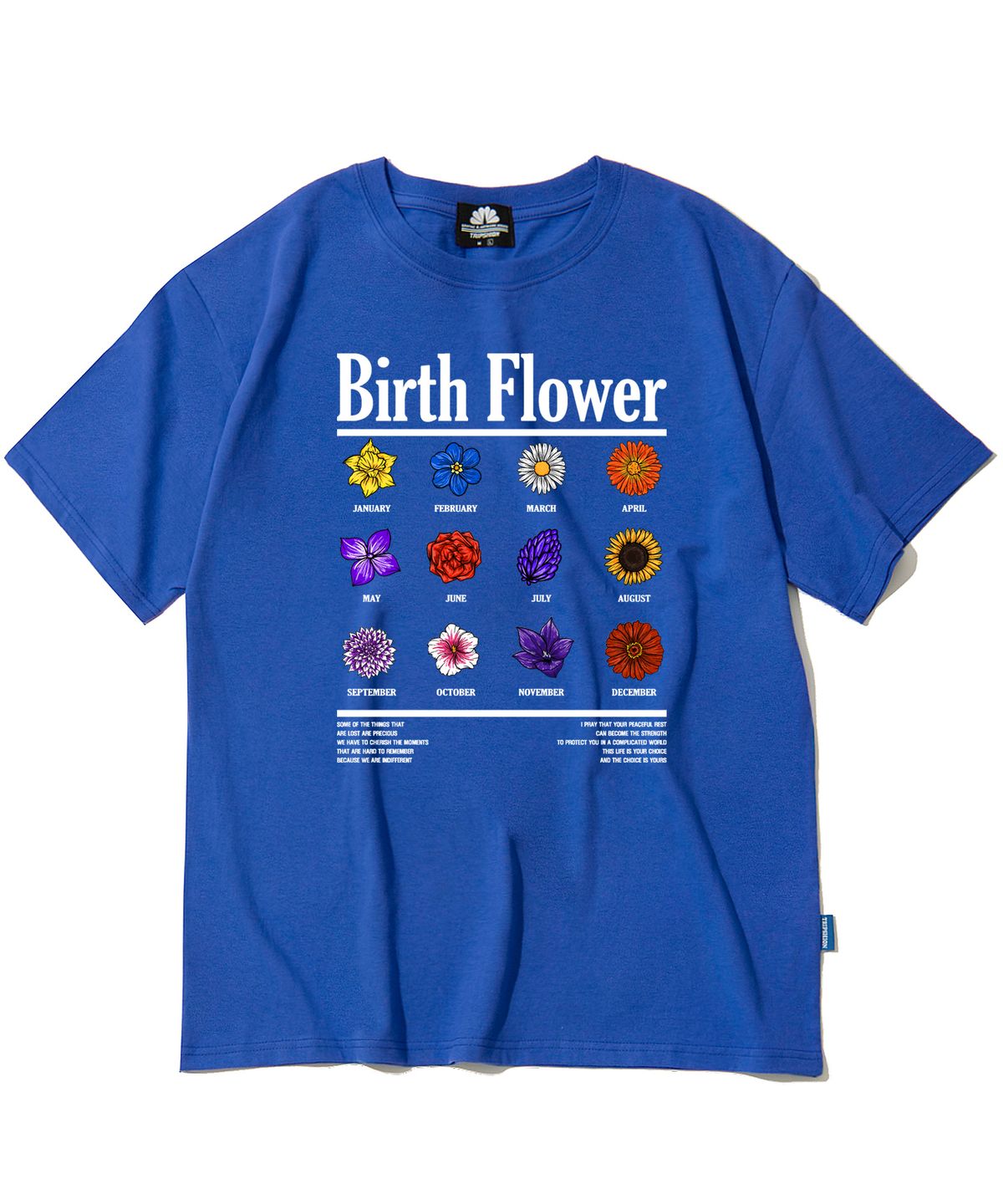 트립션(TRIPSHION) BIRTH FLOWER GRAPHIC 티셔츠 - 블루
