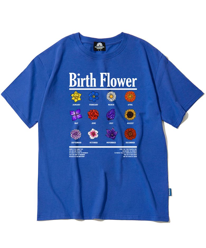 BIRTH FLOWER GRAPHIC 티셔츠 - 블루