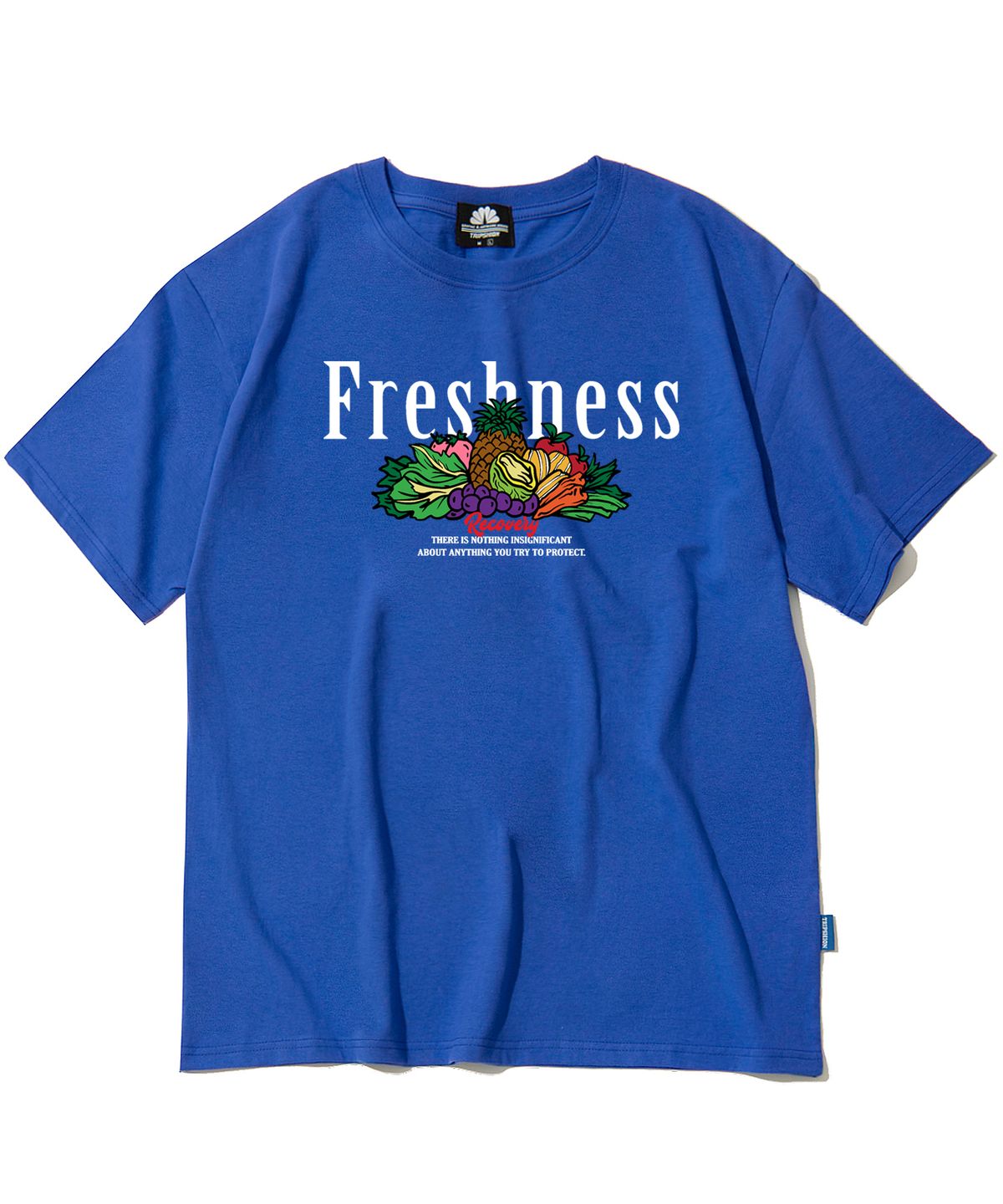 트립션(TRIPSHION) FRESHNESS FRUITS & VEGE GRAPHIC 티셔츠 - 블루