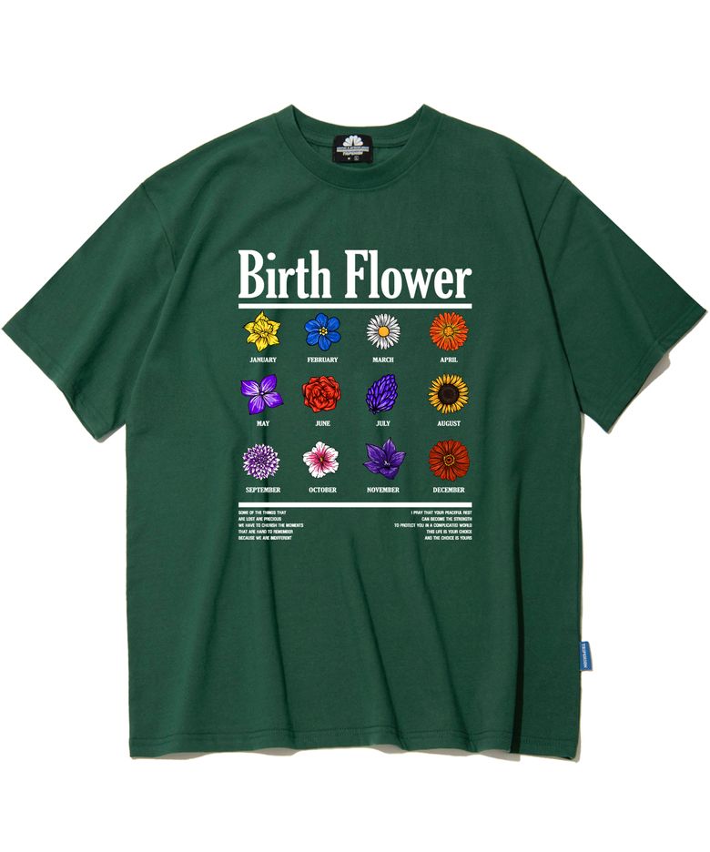 BIRTH FLOWER GRAPHIC 티셔츠 - 그린