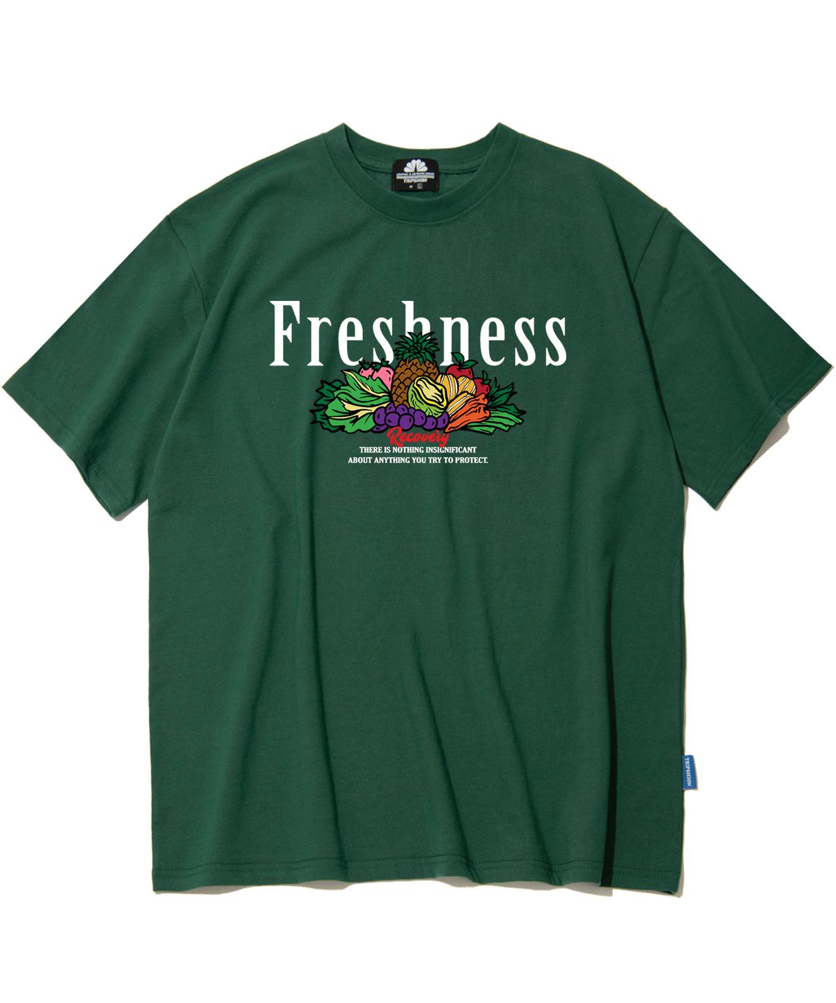트립션(TRIPSHION) FRESHNESS FRUITS & VEGE GRAPHIC 티셔츠 - 그린