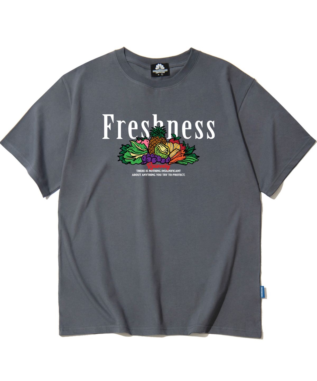 트립션(TRIPSHION) FRESHNESS FRUITS & VEGE GRAPHIC 티셔츠 - 그레이