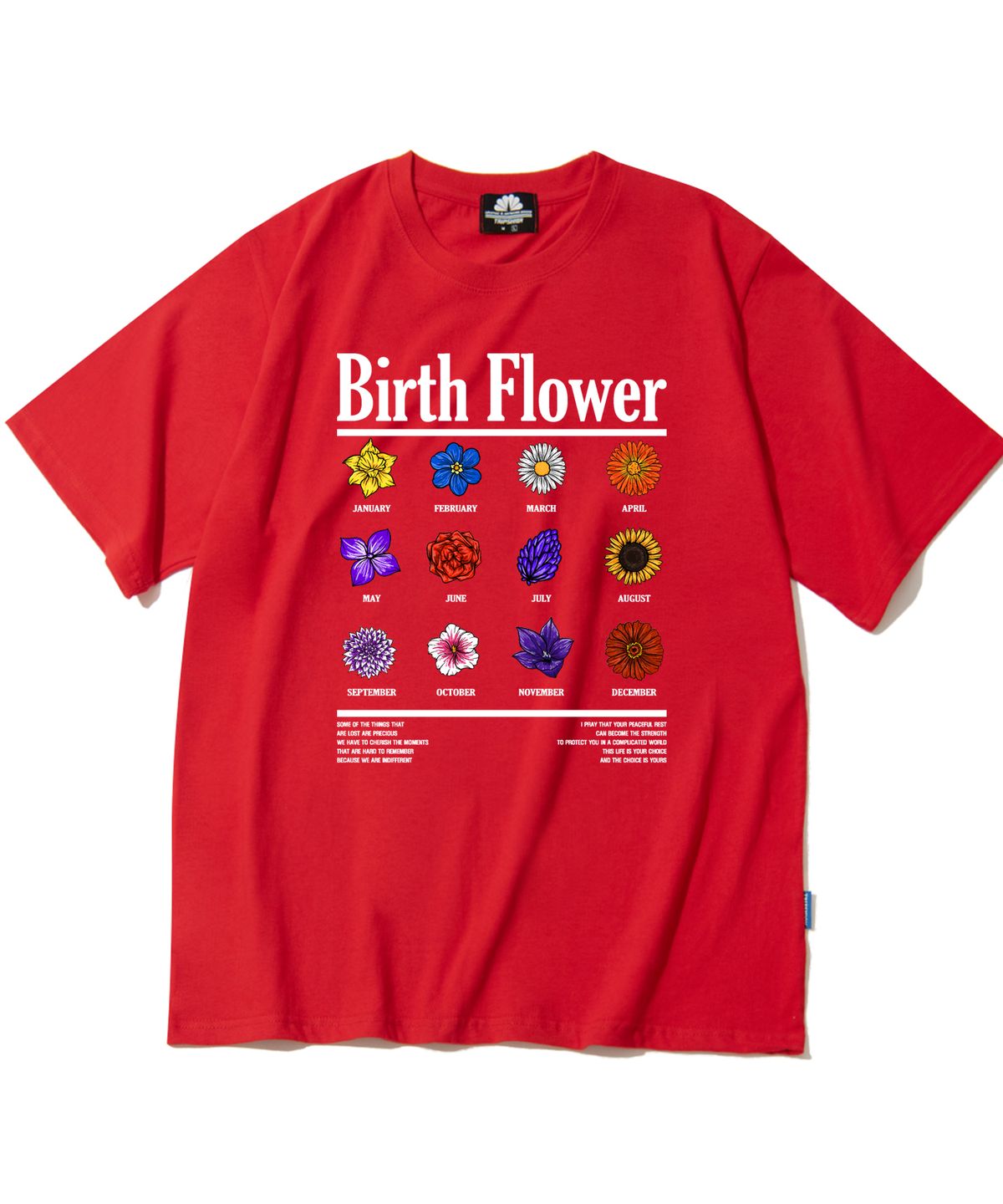 트립션(TRIPSHION) BIRTH FLOWER GRAPHIC 티셔츠 - 레드