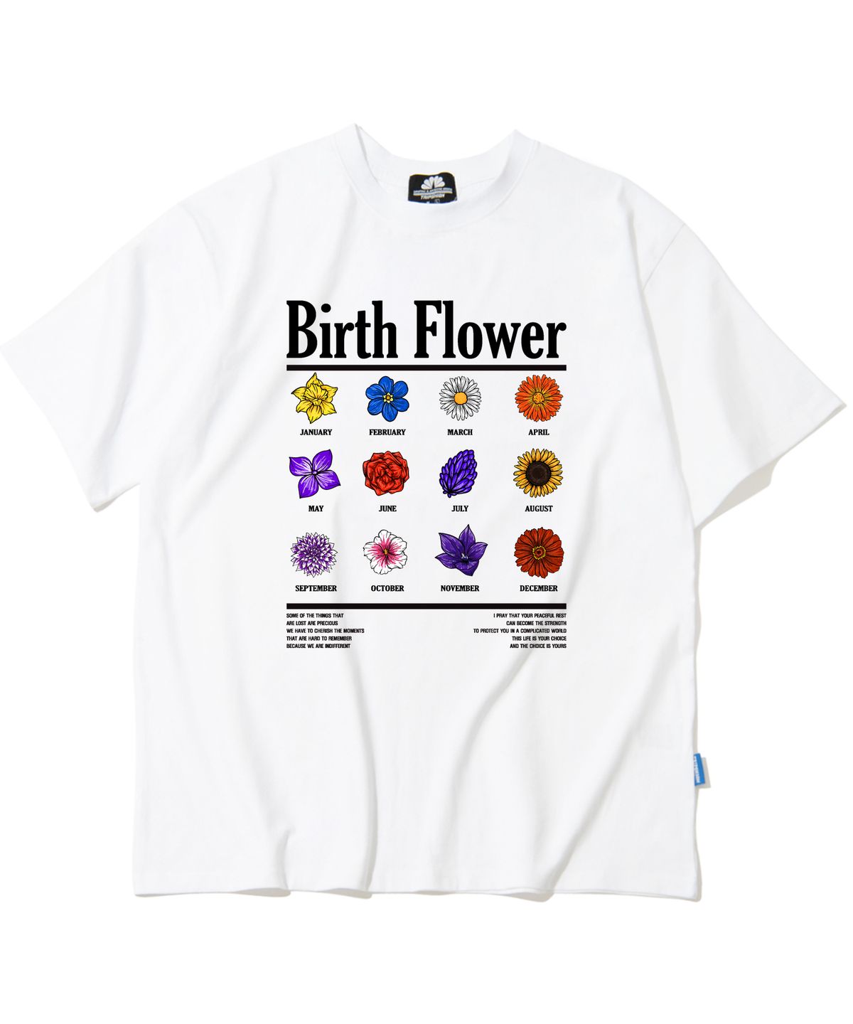 트립션(TRIPSHION) BIRTH FLOWER GRAPHIC 티셔츠 - 화이트