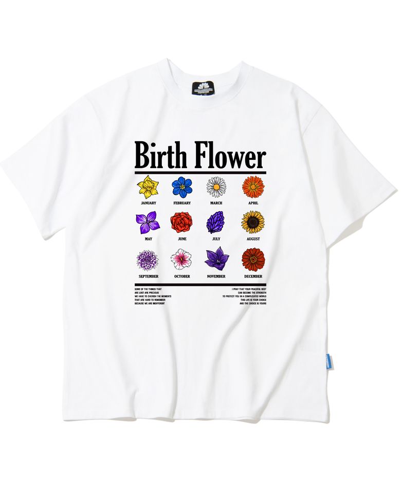 BIRTH FLOWER GRAPHIC 티셔츠 - 화이트