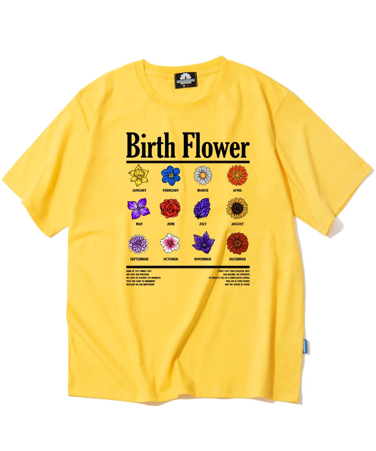 트립션(TRIPSHION) BIRTH FLOWER GRAPHIC 티셔츠 - 옐로우