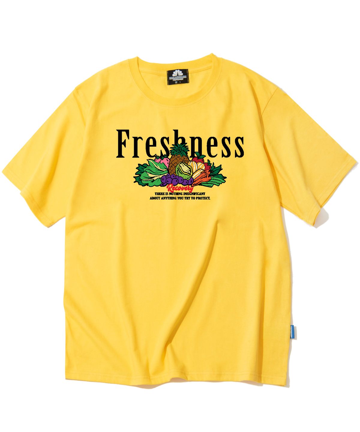 트립션(TRIPSHION) FRESHNESS FRUITS & VEGE GRAPHIC 티셔츠 - 옐로우